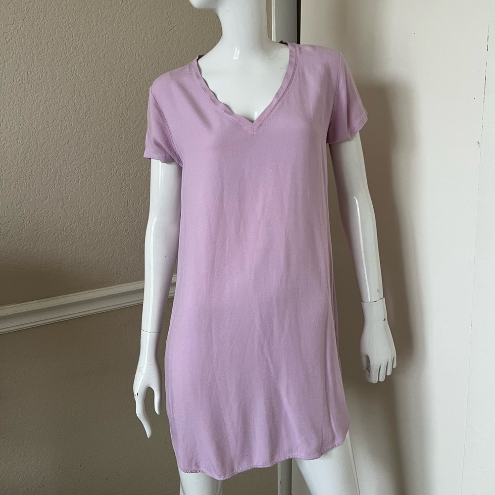 CLOTH & STONE NEW! Dusty Rose Pink Woven Rayon Cap Sleeve Shift Dress Sz S